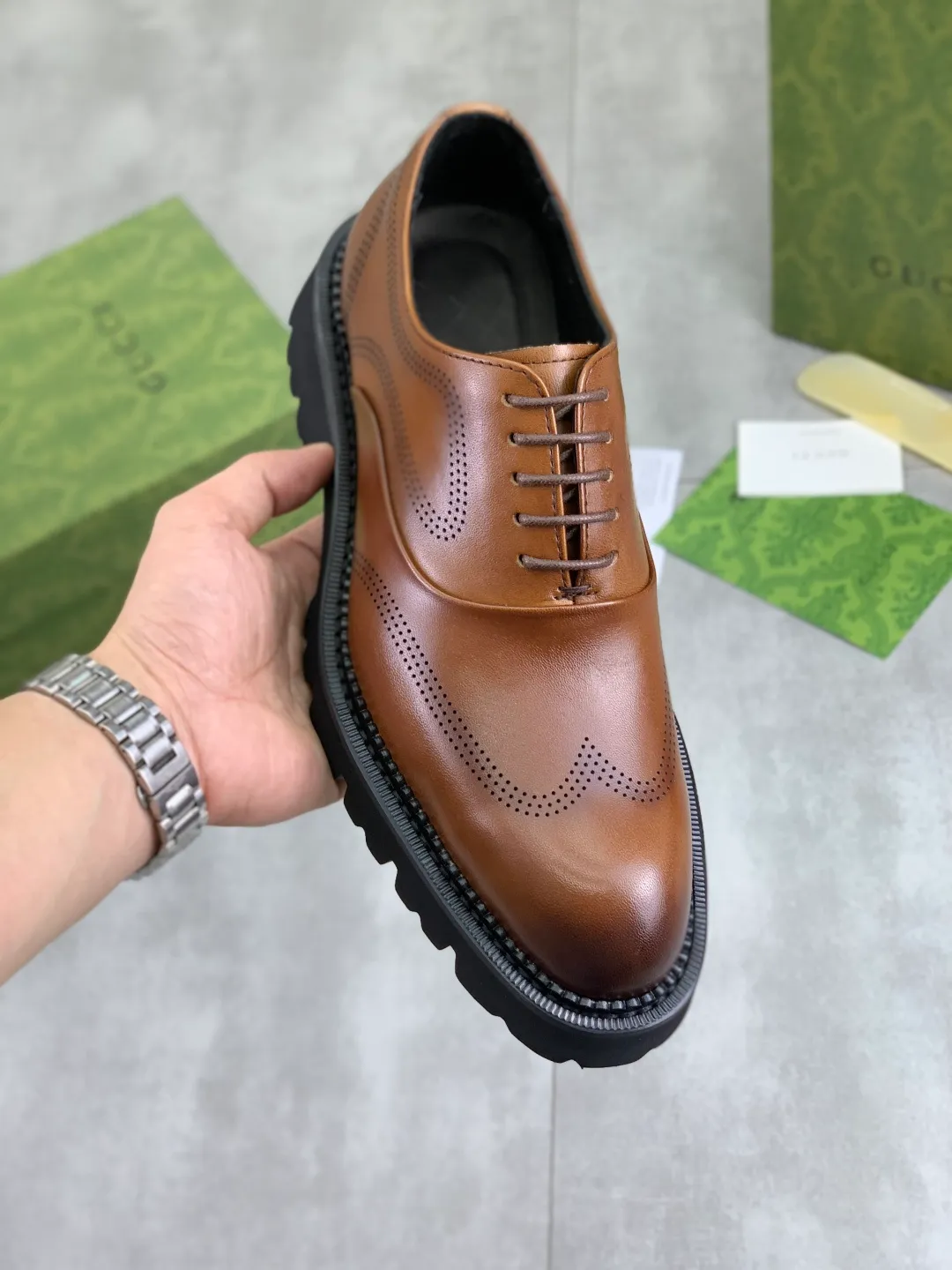 Men's Men's Shoes 💰P580 [New Style] 💰💎💎💎 [Gucci] GUCCI high-end men's formal business leather shoes, original order 1:1! Original imported high-end calfskin, original metal buckle, imported first-layer pigskin lining for feet, original high-end outsole, men's shoe size: 38-44